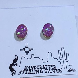 Sterling silver earrings with opal